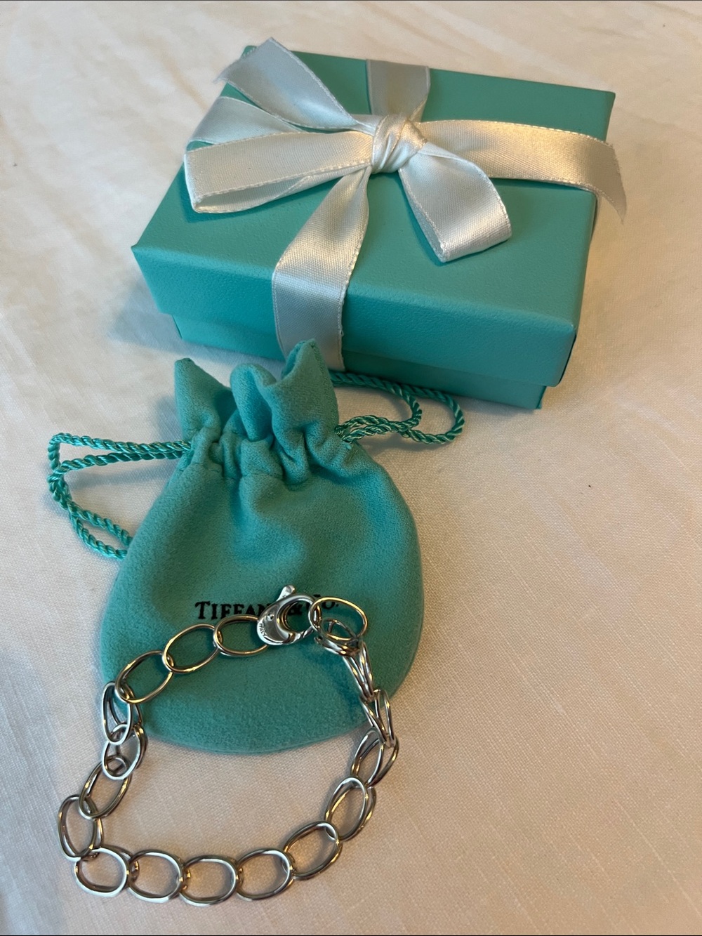 Tiffany & Co. Signature Sterling Silver Charm Bracelet